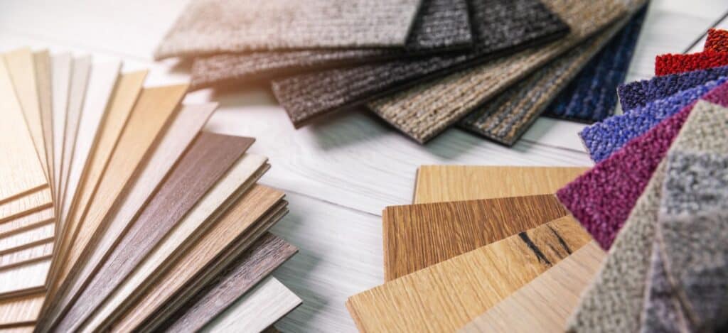 carpet and hardwood flooring samples